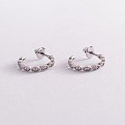 Срібні сережки - пусети з фіанітами 4914 от ювелирного магазина Оникс - 1