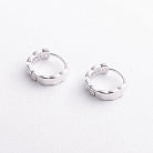 Срібні сережки - кільця з фіанітами 123559 от ювелирного магазина Оникс - 1