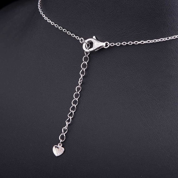 Срібне кольє "Конюшина" з фіанітами і ім. малахіту 18338 від ювелірного магазину Онікс - 2