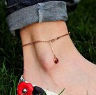 Золотой браслет на ногу "Божья коровка" б00140 от ювелирного магазина Оникс