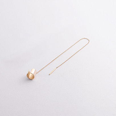 Сережки - каффа з ланцюжком (жовте золото) с09446 №2