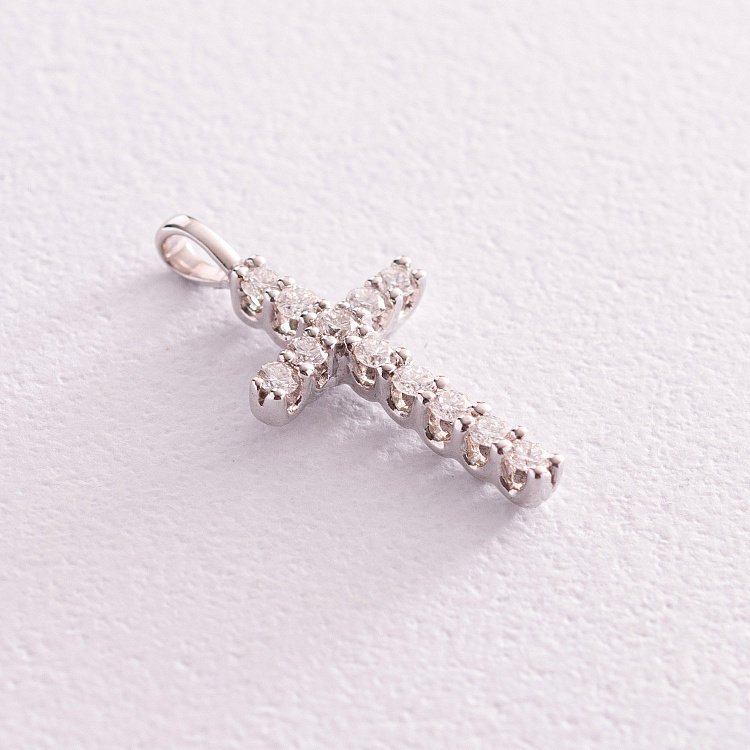 Золотий хрестик з діамантами пб0090cha від ювелірного магазину Онікс