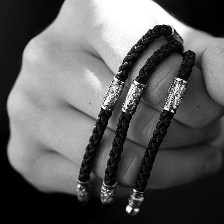 Православний шовко﻿вий шнурок зі срібною застібкою 948 від ювелірного магазину Онікс - 13