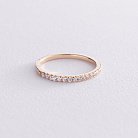 Золотое кольцо "Минимализм" с фианитами к06883 от ювелирного магазина Оникс - 3