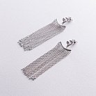 Серебряные серьги - джекеты "Иветта" с цепочками 902-01373 от ювелирного магазина Оникс - 2