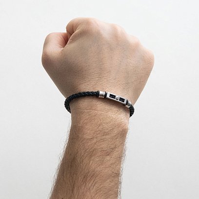 Каучуковый браслет из белого золота б04000 №2