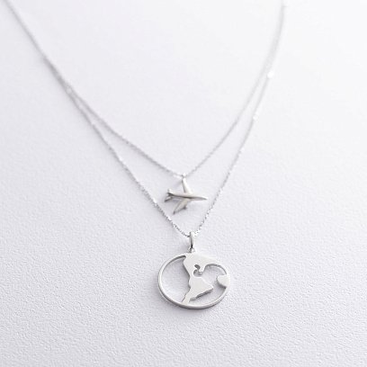 Колье в белом золоте "Кругосветное путешествие" кол01686