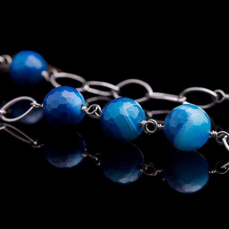 Бусы с агатом 591бус13 - 1 Бусы с агатом 591бус13 от ювелирного магазина Оникс - 1