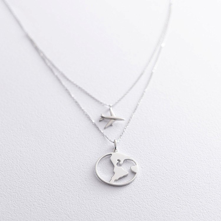 Колье в белом золоте "Кругосветное путешествие" кол01686 от ювелирного магазина Оникс