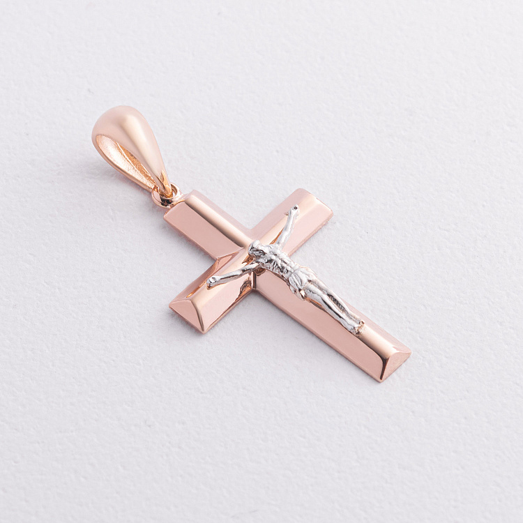 Золотой крестик "Распятие" п04074 от ювелирного магазина Оникс