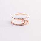 Золотое кольцо на фалангу с бриллиантами 165823ch от ювелирного магазина Оникс - 4