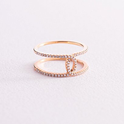 Золотое кольцо на фалангу с бриллиантами 165823ch №5