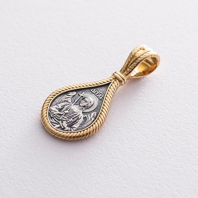 Срібна ладанка "Свята мучениця Любов. Ангел Хранитель" 132989 №2