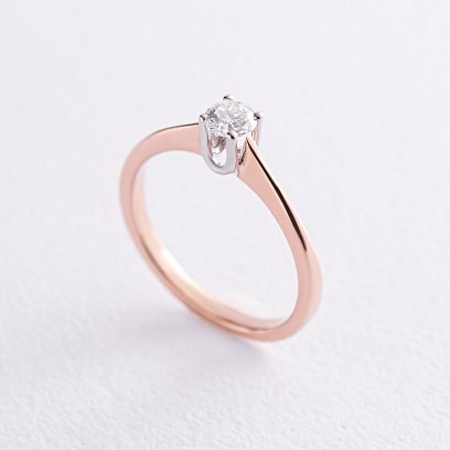 Заручальна золота каблучка з діамантом 218612421