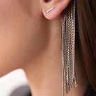Серебряные серьги-пусеты в стиле минимализм 122489 от ювелирного магазина Оникс - 21