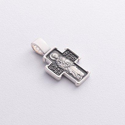 Срібний православний хрест "Розп'яття. Св. Миколай Чудотворець" 132853 №2