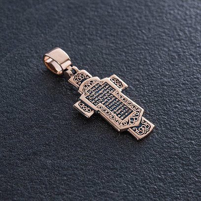 Золотой православный крест "Ангел Хранитель " п02688 №3