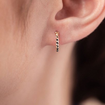 Сережки - пусети "Mona" у жовтому золоті mini с08380 №4