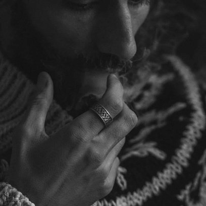 Серебряное кольцо "Морской узел викингов" 112709 №14