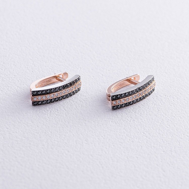 Золотые серьги с бриллиантами 312831121 от ювелирного магазина Оникс - 3