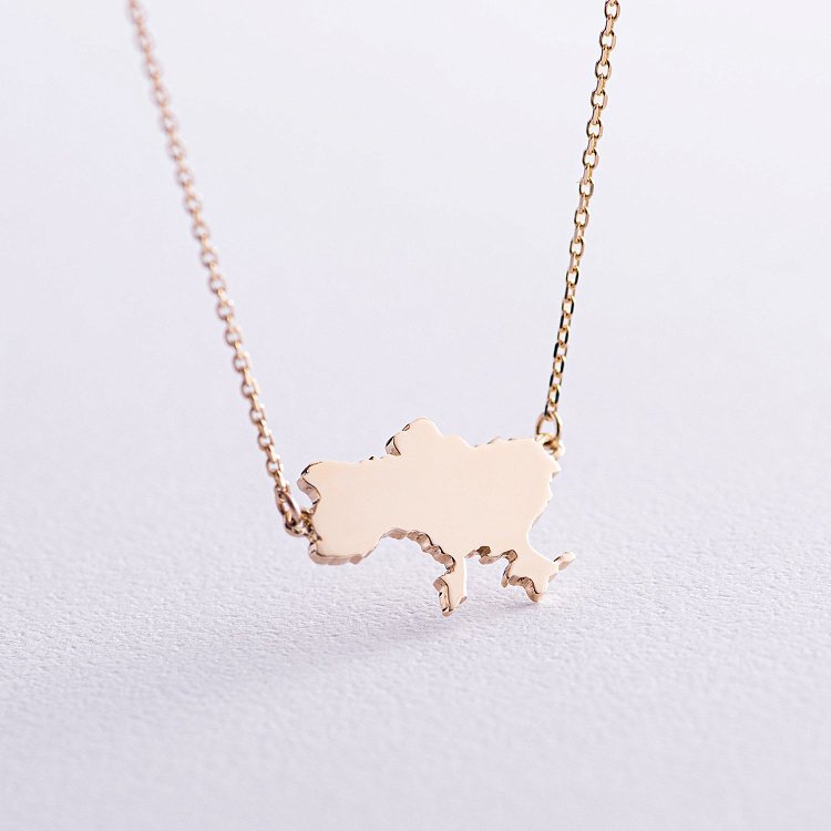 Кольє "Моя Україна" у жовтому золоті (можливе гравіювання) кол02220 від ювелірного магазину Онікс - 4