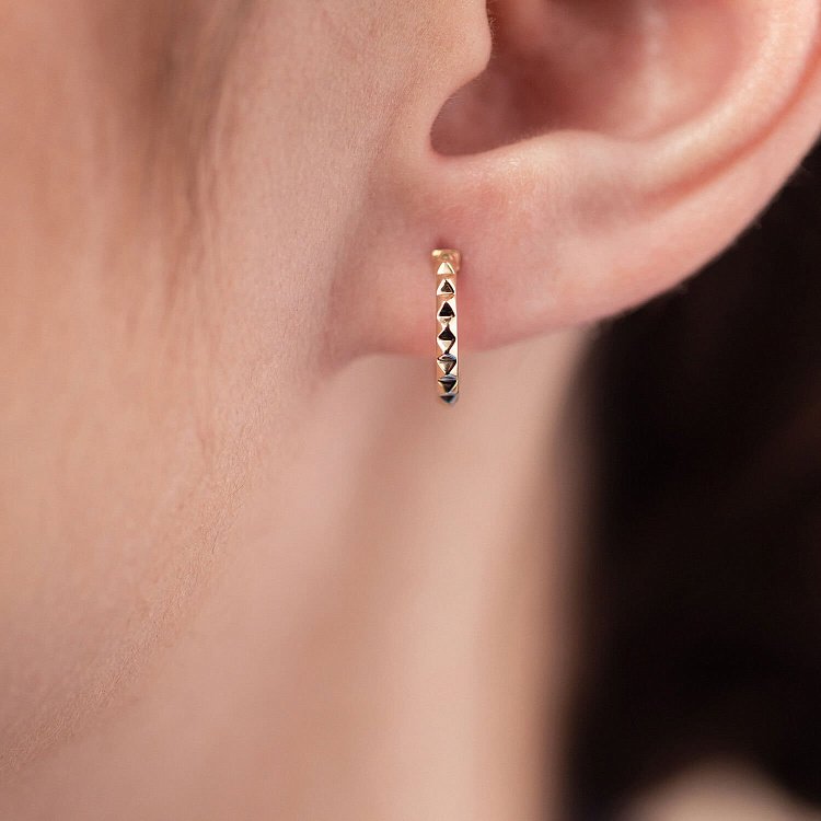 Сережки - пусети "Mona" у жовтому золоті mini с08380 від ювелірного магазину Онікс - 3