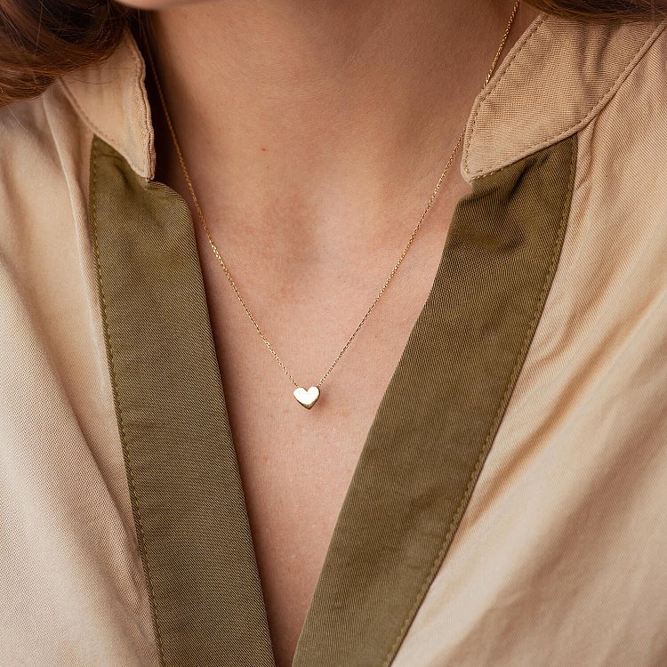 Колье "Сердечко" в желтом золоте кол01751 от ювелирного магазина Оникс - 9