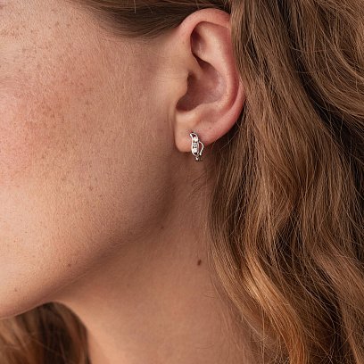 Детские серебряные серьги с фианитами 123255 №2