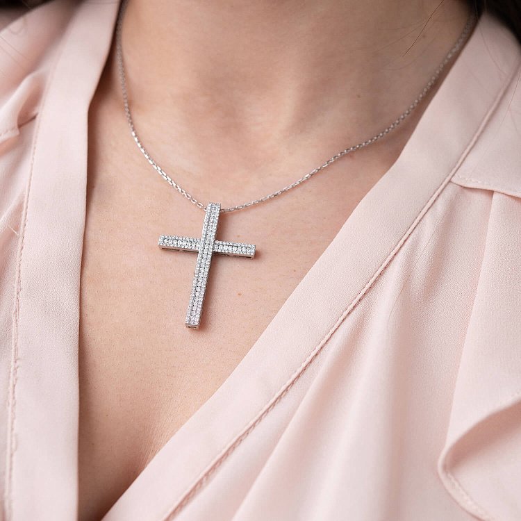 Золотой крестик с бриллиантами пб0168ca от ювелирного магазина Оникс - 4