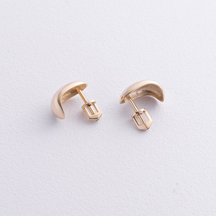 Сережки - пусети "Polly" в жовтому золоті с09146 від ювелірного магазину Онікс - 1