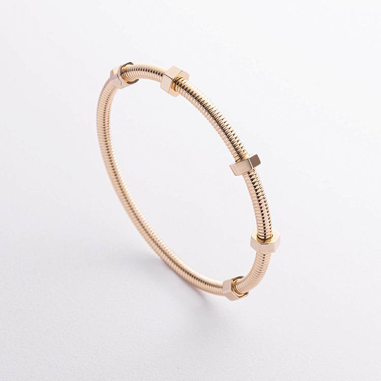 Жесткий браслет "Ecrou" в желтом золоте б05420 от ювелирного магазина Оникс - 1