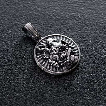 Срібний кулон "Георгій Переможець" 133220 №6