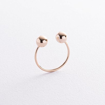 Кольцо "Шарики" в желтом золоте к07507 №4