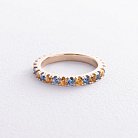 Кольцо с дорожкой голубых и желтых камней (желтое золото) 815ж от ювелирного магазина Оникс - 6