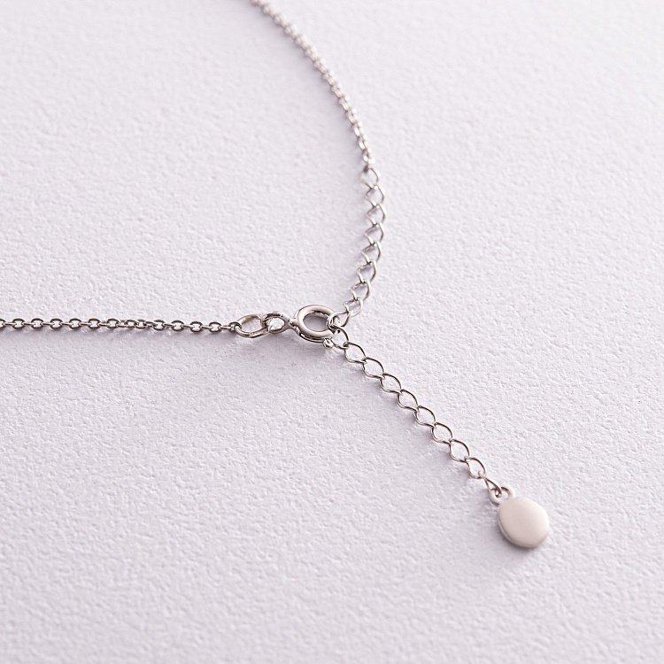 Серебряное колье "Сердечко" с фианитом 1090 от ювелирного магазина Оникс - 4