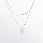 Подвійне срібне кольє "Монетка" 908-01104 от ювелирного магазина Оникс