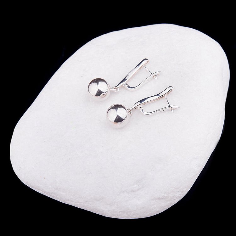 Срібні сережки "Кульки" 121610 від ювелірного магазину Онікс - 2