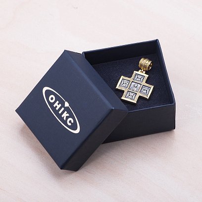 Срібний хрест «Господь Вседержитель. Великомученик Пантелеймон зі сценами житія » 132302 №5