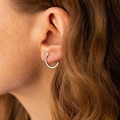 Золоті сережки - пусети "Лунниця" з діамантами сб0411cha №7