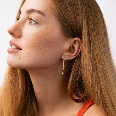 Золоті сережки - пусети з діамантами сб0593nl №2