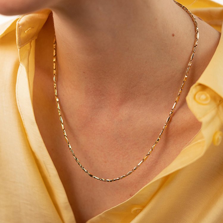 Колье - цепочка в желтом золоте кол02388 от ювелирного магазина Оникс - 5