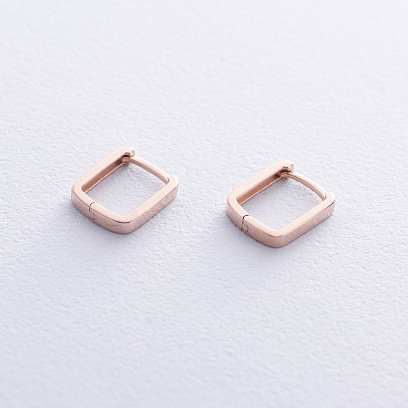 Прямоугольные серьги "Lydia" (красное золото) с08707 №3