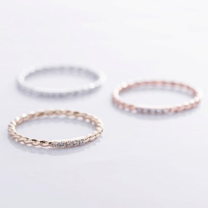 Кольцо "Мелоди" с фианитами (белое золото) к07548 №7