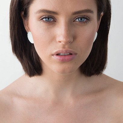 Срібні сережки "Комети структурні" 122492 №2