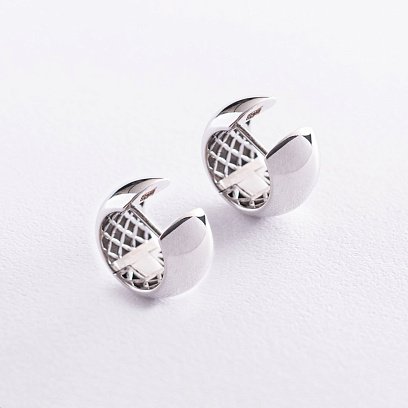 Сережки - кільця в білому золоті с07050 №3