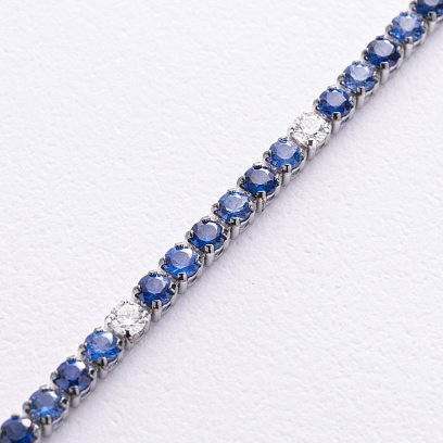 Золотий браслет з сапфірами і діамантами бб0058sth №3