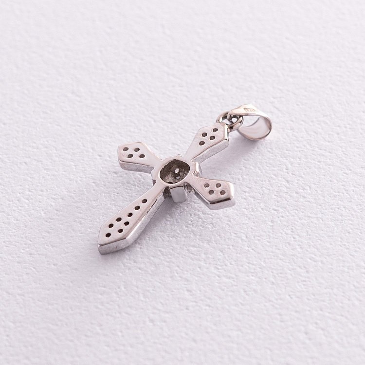 Серебряный крестик с фианитами 132015 от ювелирного магазина Оникс - 2