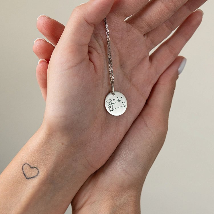 Серебряный кулон "Маленький принц" (гравировка с двух сторон кулона) 132722мп от ювелирного магазина Оникс - 7