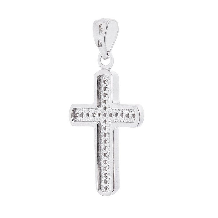 Серебряный крестик с фианитами 131596 от ювелирного магазина Оникс - 1