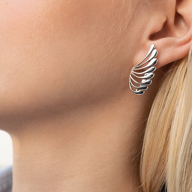 Серебряные серьги " Крылья" 12112 от ювелирного магазина Оникс - 3